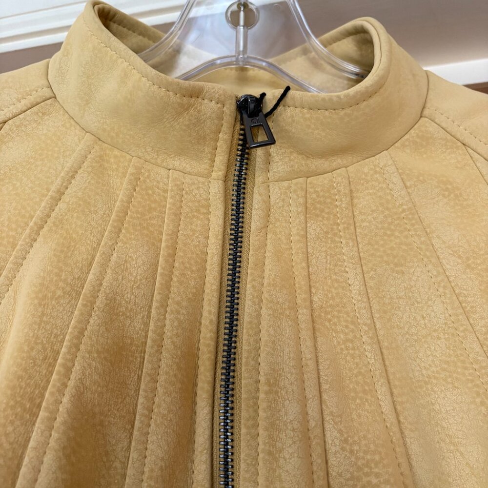 NWT Desigual Faux Leather Mustard Moto Jacket. Size XL - Picture 5 of 14